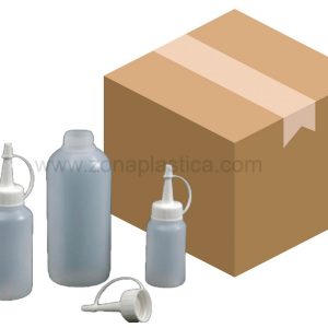 Botellas cilíndricas con tapón cánula