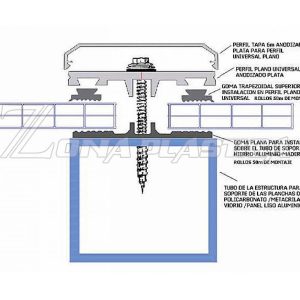 Perfiles para union de policarbonato